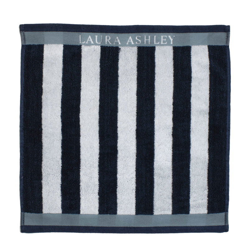 Load image into Gallery viewer, Laura ashley keukendoek midnight stripe 50x50 cm donkerblauw
