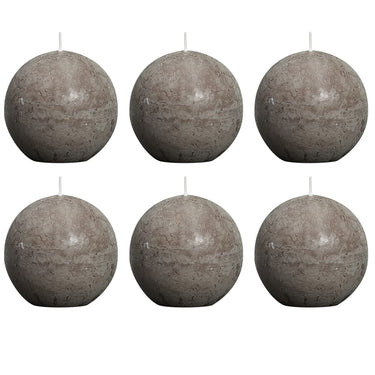 Bolsius Bolsius Bolkaars rustiek 80 mm taupe 6 st