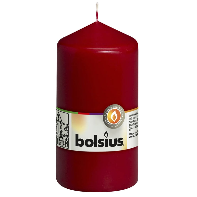 Load image into Gallery viewer, Bolsius Bolsius Stompkaarsen 8 st 130x68 mm wijnrood
