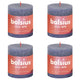 Bolsius Bolsius Stompkaarsen Shine 4 st rustiek 80x68 mm schemerblauw