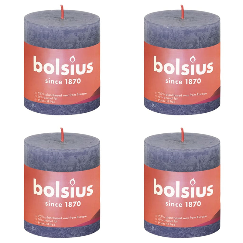 Load image into Gallery viewer, Bolsius Bolsius Stompkaarsen Shine 4 st rustiek 80x68 mm schemerblauw
