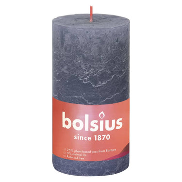 Bolsius Bolsius Stompkaarsen Shine 4 st rustiek 130x68 mm schemerblauw