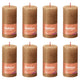 Bolsius Bolsius Stompkaarsen Shine 8 st rustiek 100x50 mm spice brown