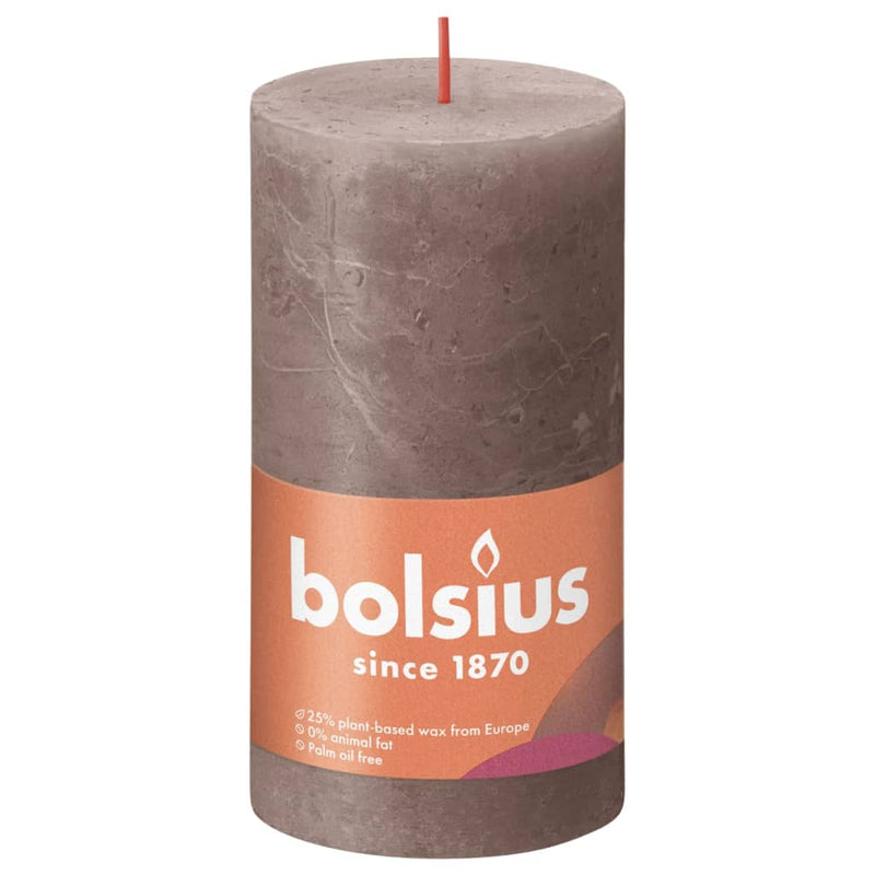 Load image into Gallery viewer, Bolsius Bolsius Stompkaarsen Shine 4 st rustiek 130x68 mm rustiek taupe
