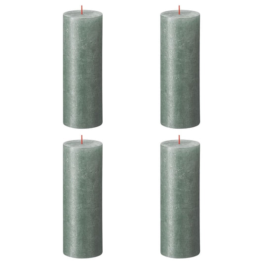 Bolsius Bolsius Stompkaarsen Shimmer 4 st rustiek 190x68 mm oxideblauw
