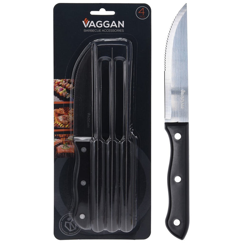Afbeelding laden in galerijviewer, Vaggan steakmessen 4 stuks rvs zwart
