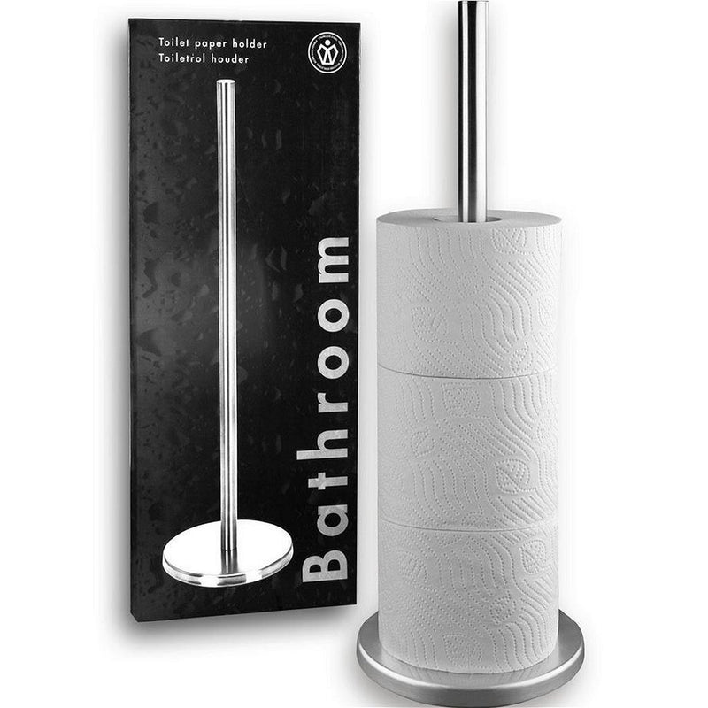 Load image into Gallery viewer, Basic toiletrolhouder staand rvs 45 cm
