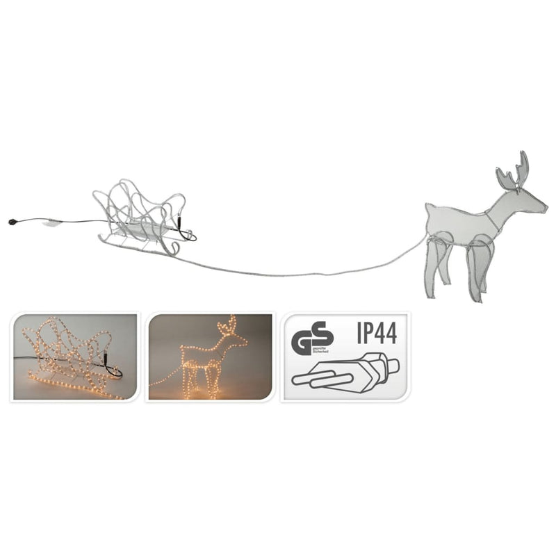 Load image into Gallery viewer, Ambiance Ambiance Kerstlichtslinger rendier en slee 14 m
