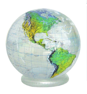 Wereldbol transparant topo 40 cm
