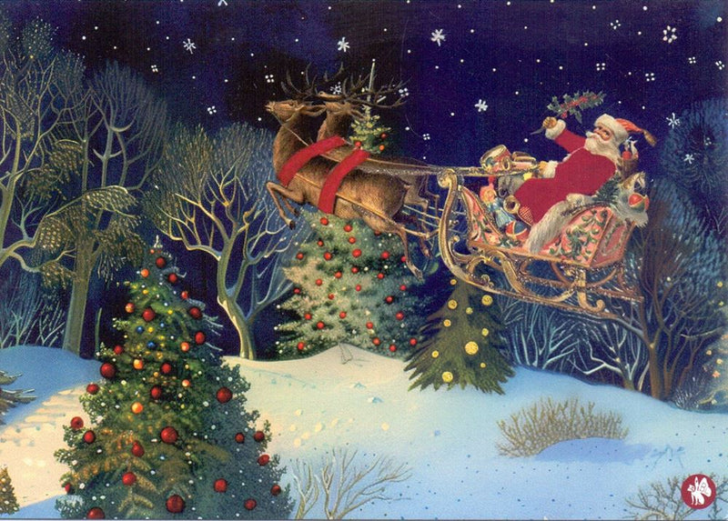 Afbeelding laden in galerijviewer, Prentbriefkaart cd09: christmas sle 6 st
