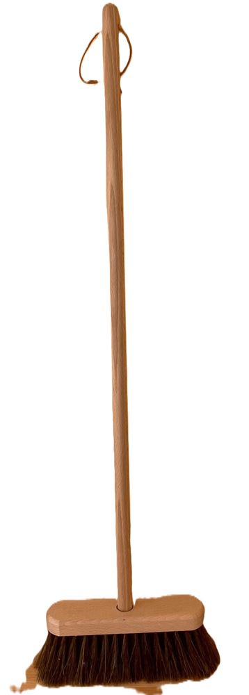 Kinder straatbezem natuurhaar. 80 cm. 3+