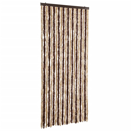 Vidaxl vliegengordijn 90x220 cm chenille beige en lichtbruin