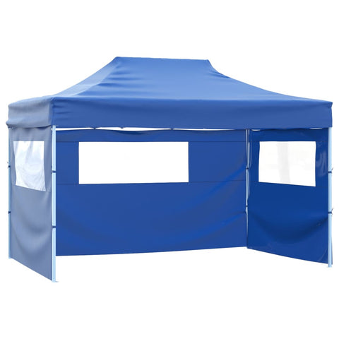 VidaXL Vouwtent pop-up met 4 zijwanden 3x4,5 m blauw