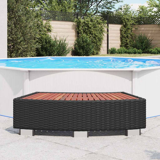 Vidaxl spatrap 92x45x25 cm poly rattan zwart