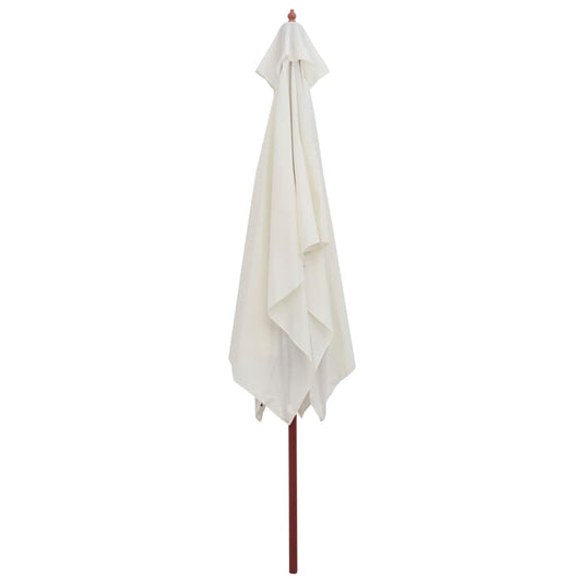 Vidaxl parasol met houten paal 200x300 cm crèmewit