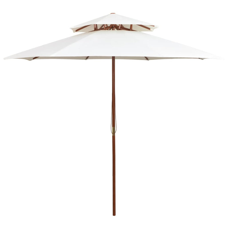 Load image into Gallery viewer, Vidaxl dubbeldekker parasol 270x270 cm houten paal crèmewit
