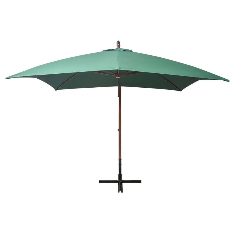 Load image into Gallery viewer, Vidaxl zweefparasol met houten paal 300x300 cm groen
