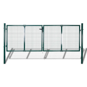 VidaXL Poort 306x150 cm staal groen
