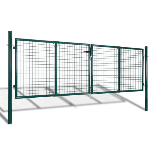 VidaXL Poort 306x150 cm staal groen
