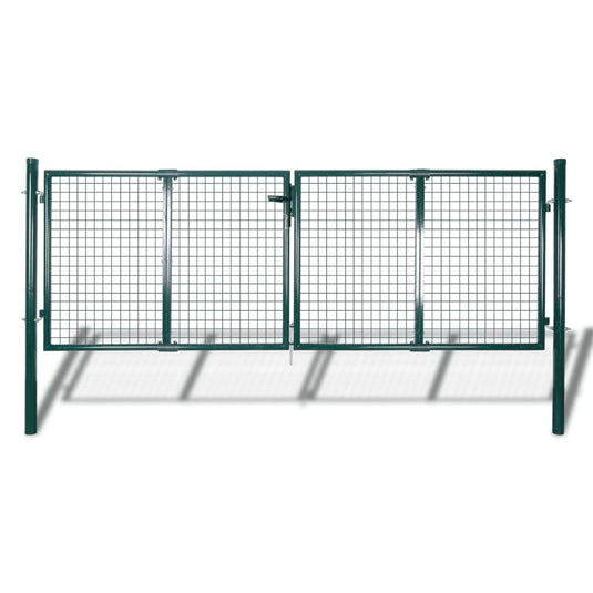 VidaXL Poort 306x175 cm staal groen