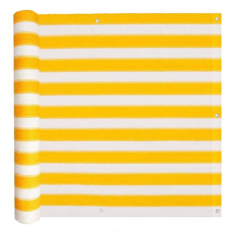 Load image into Gallery viewer, VidaXL Balkonscherm HDPE 75x600 cm geel en wit
