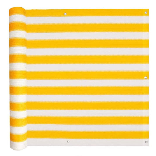 VidaXL Balkonscherm HDPE 75x600 cm geel en wit