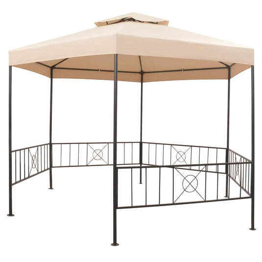 Vidaxl tuinprieel 323x265 cm hexagonaal beige