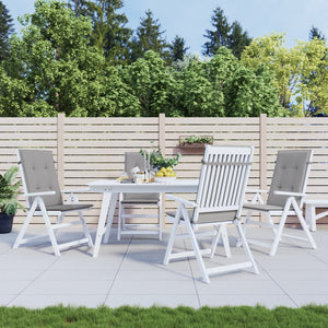 Vidaxl tuinstoelkussens 4 st hoge rug 120x50x3 cm stof grijs