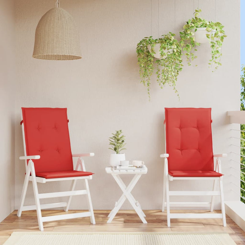 Load image into Gallery viewer, VidaXL Tuinstoelkussens 2 st hoge rug 120x50x3 cm stof rood
