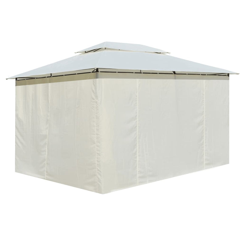 Load image into Gallery viewer, Vidaxl tuinpaviljoen met gordijnen 4x3 m wit
