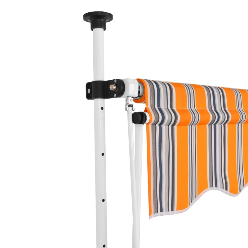 Load image into Gallery viewer, Vidaxl luifel handmatig uittrekbaar 150 cm geel en blauwe strepen
