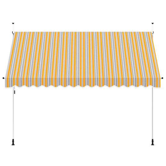 Vidaxl luifel handmatig uittrekbaar 350 cm geel en blauwe strepen