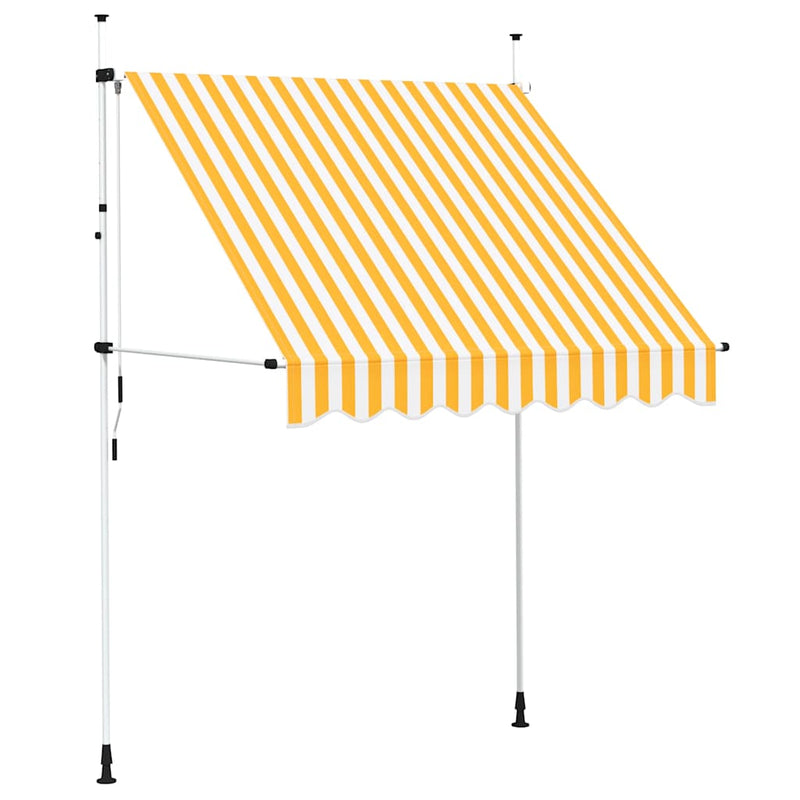 Load image into Gallery viewer, Vidaxl luifel handmatig uittrekbaar 200 cm oranje en witte strepen
