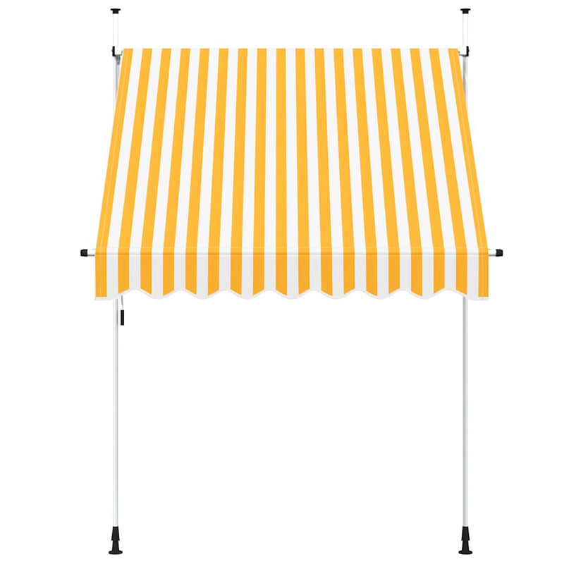 Load image into Gallery viewer, Vidaxl luifel handmatig uittrekbaar 200 cm oranje en witte strepen
