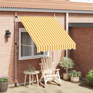 Vidaxl luifel handmatig uittrekbaar 200 cm oranje en witte strepen