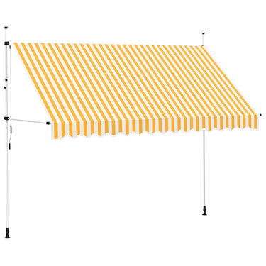 Vidaxl luifel handmatig uittrekbaar 350 cm oranje en witte strepen