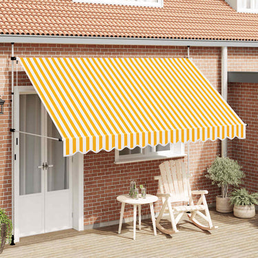 Vidaxl luifel handmatig uittrekbaar 350 cm oranje en witte strepen