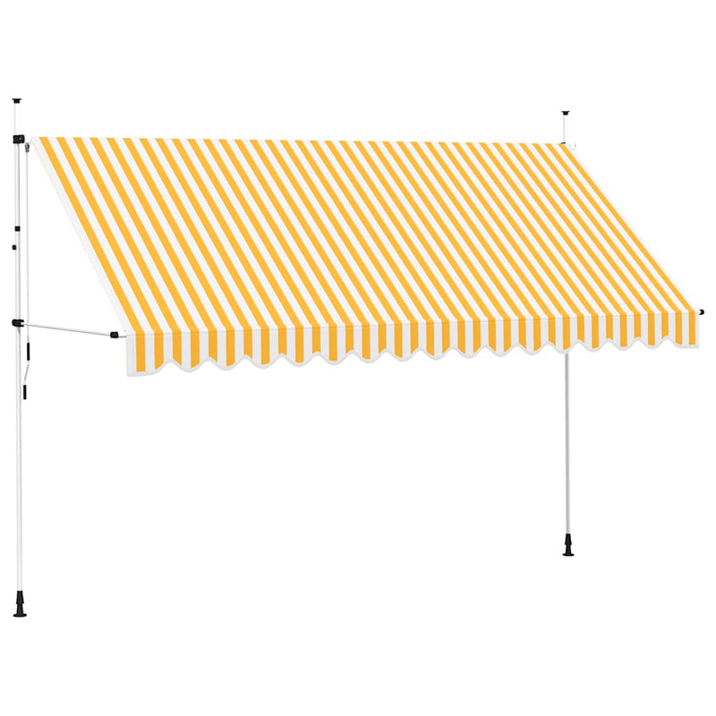 Load image into Gallery viewer, Vidaxl luifel handmatig uittrekbaar 400 cm oranje en witte strepen
