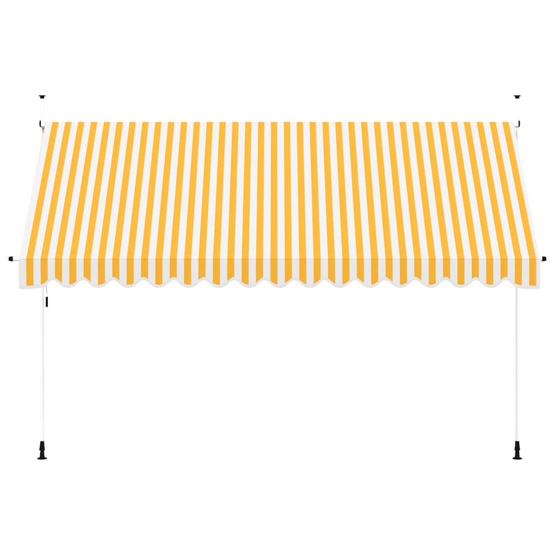 Load image into Gallery viewer, Vidaxl luifel handmatig uittrekbaar 400 cm oranje en witte strepen
