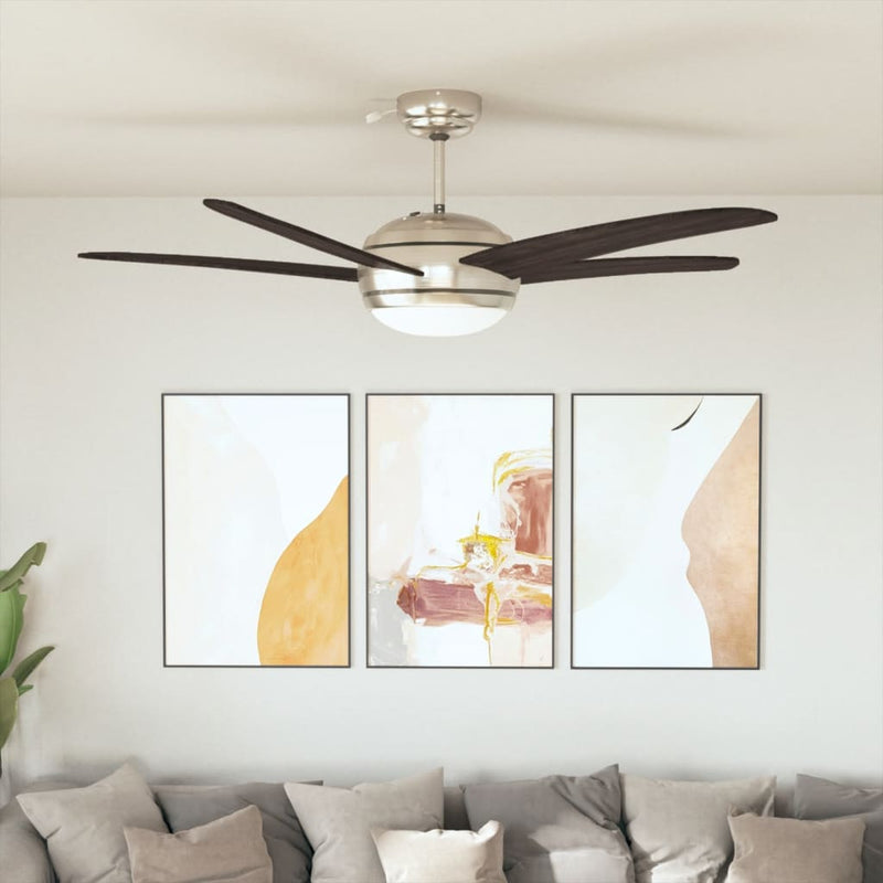 Load image into Gallery viewer, Vidaxl plafondventilator met lamp 128 cm bruin
