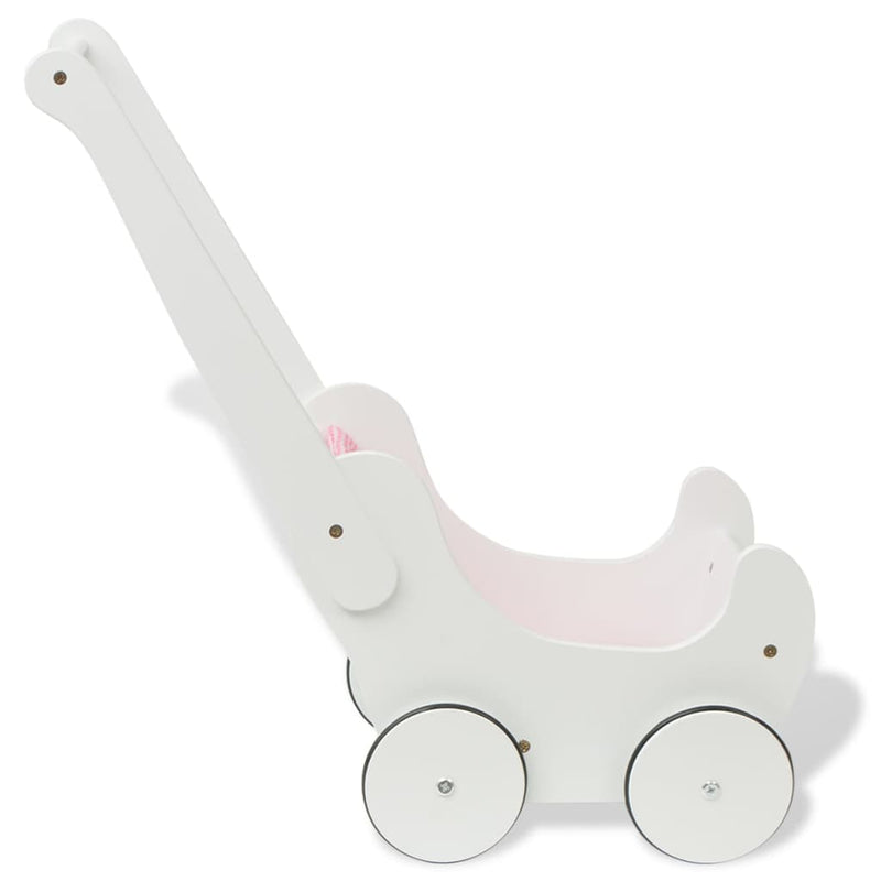Load image into Gallery viewer, Vidaxl poppenwagen wit 53x25,7x50 cm hout
