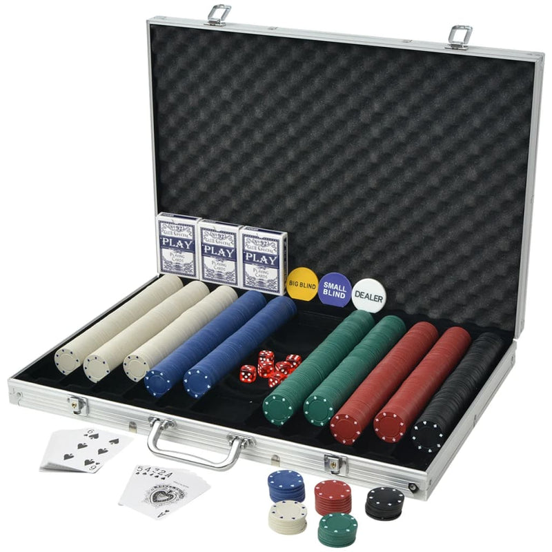 Load image into Gallery viewer, Vidaxl pokerset met 1000 chips aluminium
