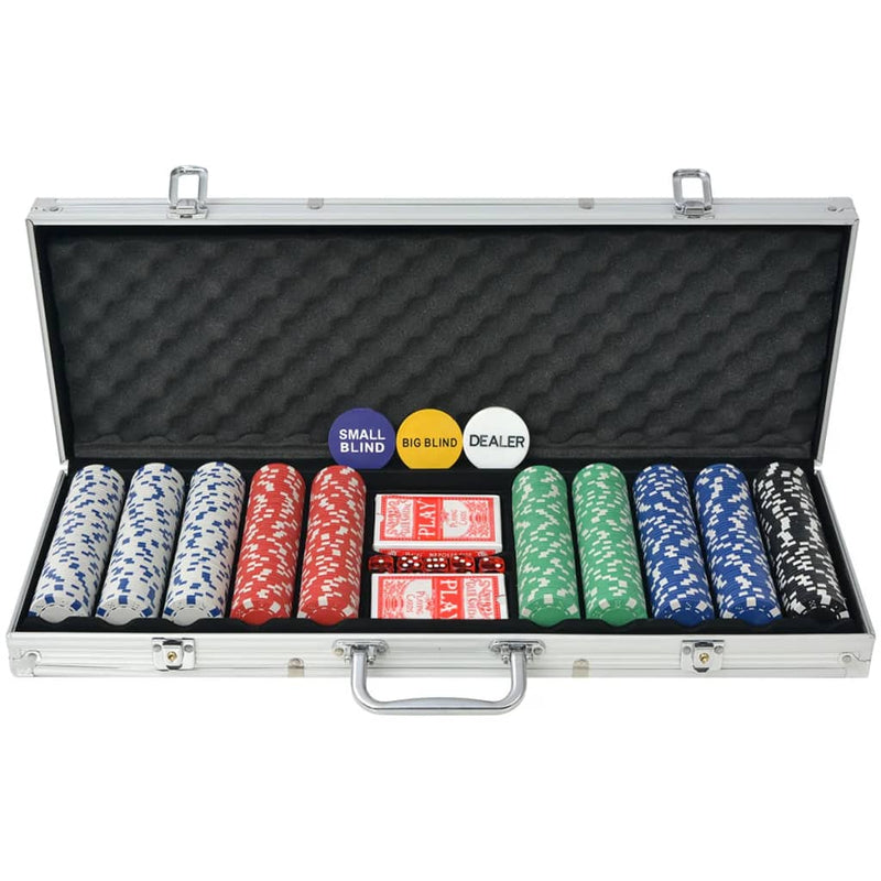 Load image into Gallery viewer, Vidaxl pokerset met 500 chips aluminium
