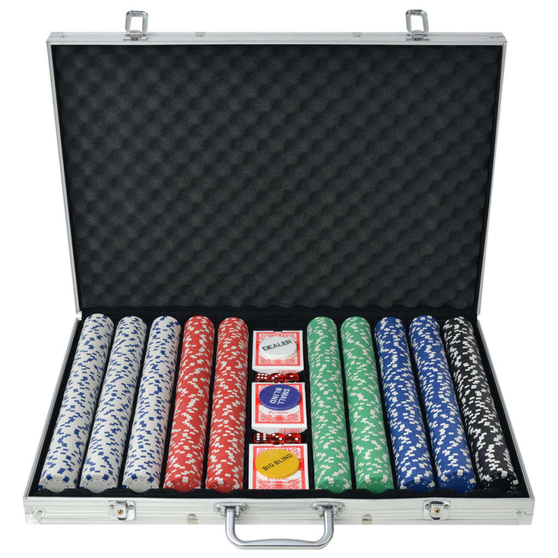 Load image into Gallery viewer, Vidaxl pokerset met 1000 chips aluminium
