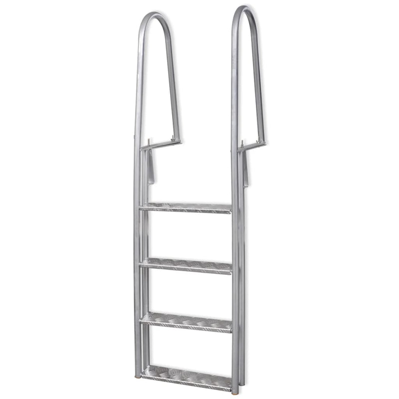 Load image into Gallery viewer, Vidaxl dok zwembadladder met 4 treden aluminium 167 cm

