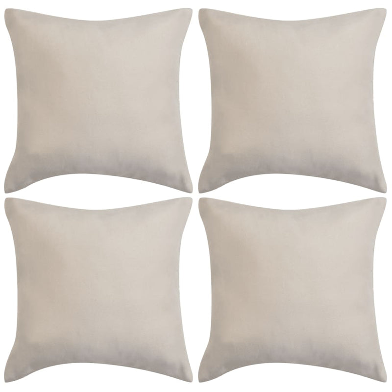 Load image into Gallery viewer, VidaXL Kussenhoezen 4 stuks beige imitatie suède 40x40 cm polyester
