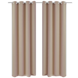 Vidaxl gordijnen met metalen ringen verduisterend 135x175 crème 2 st