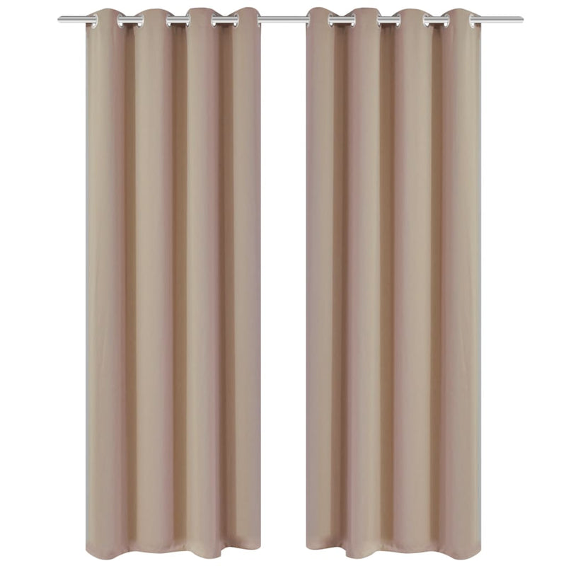 Load image into Gallery viewer, Vidaxl gordijnen met metalen ringen verduisterend 135x175 crème 2 st
