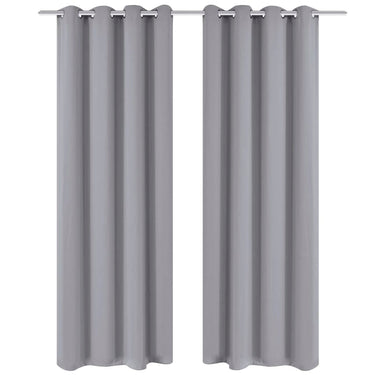 Vidaxl gordijnen met metalen ringen verduisterend 135x175 grijs 2 st