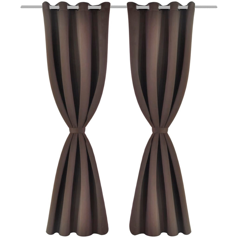 Load image into Gallery viewer, Vidaxl gordijn met metalen ringen verduisterend 270x245 bruin
